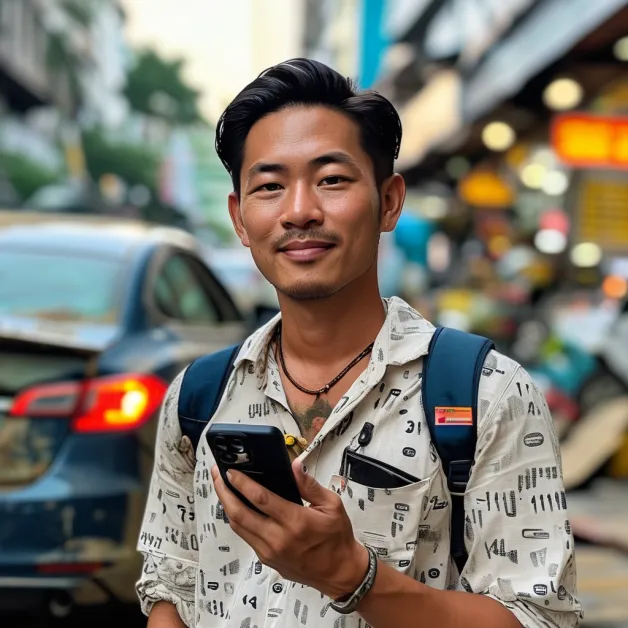 ผู้ขับขี่ที่รู้สึกมั่นใจและปลอดภัยเพราะมีประกันรองรับ ใช้ในบทความส่งเสริมการมีประกันภัย
