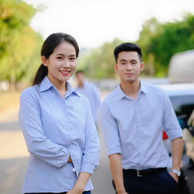 ภาพเจ้าหน้าที่เข้าช่วยเหลือผู้ขับขี่อย่างทันท่วงทีหลังเกิดเหตุ แสดงถึงความรวดเร็วของบริการจากบริษัทประกัน
