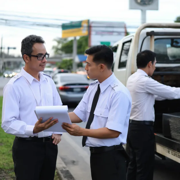 เจ้าหน้าที่จากบริษัทประกันเดินทางถึงที่เกิดเหตุภายในเวลาไม่นาน เพื่อดูแลและประเมินความเสียหาย