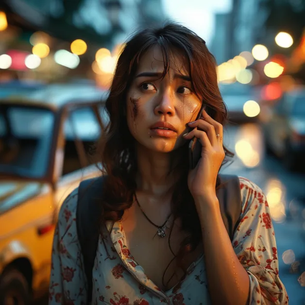 ชายคนหนึ่งถ่ายภาพความเสียหายหลังเกิดอุบัติเหตุเพื่อส่งให้บริษัทประกัน